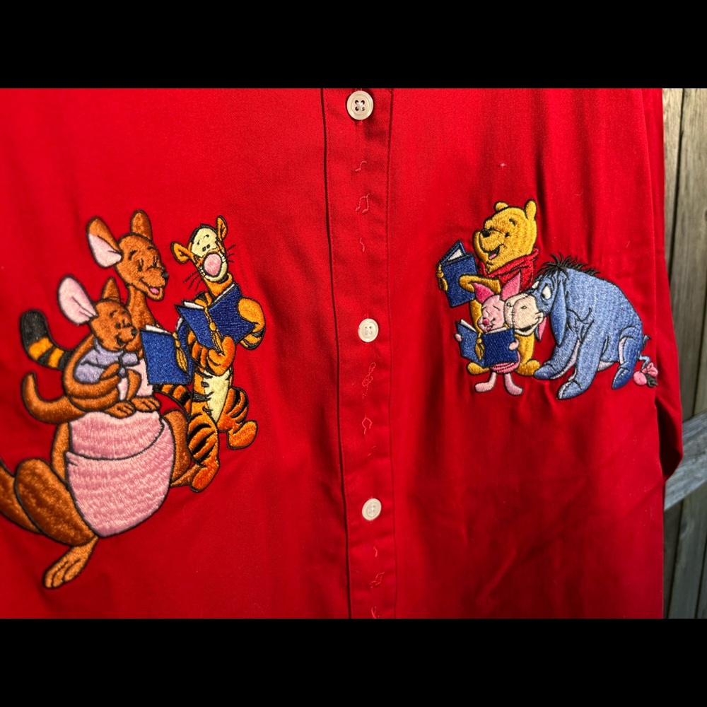 BRAND NEW WITH TAG! 90s Winnie The Pooh and Friends a Embroidered Button Up Top - Picture 2 of 4